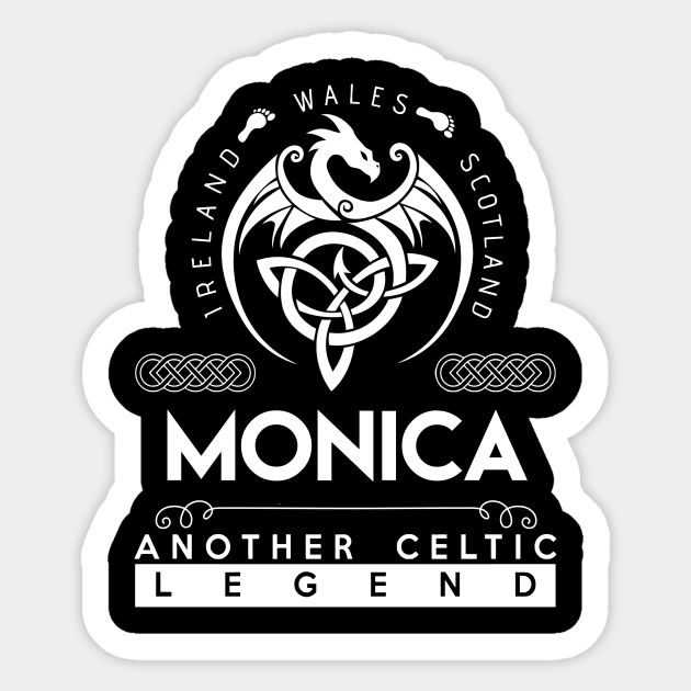 Monica Name T Shirt - Another Celtic Legend Monica Dragon Gift Item Sticker by harpermargy8920